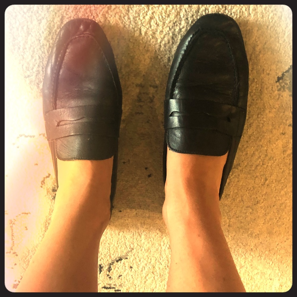 ZARA GENUINE BLACK LEATHER SMOKING SLIPPER